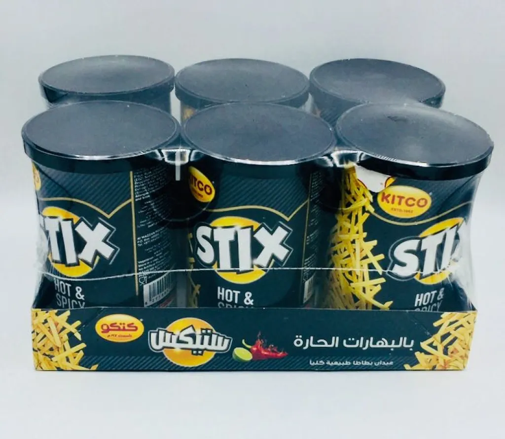 بطاطس عيدان ستيكس بالبهارات الحارة8×6×45g