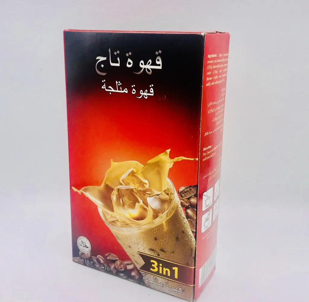 قهوة تاج قهوة مثلجة فتنامي ظروف 18gx10x4