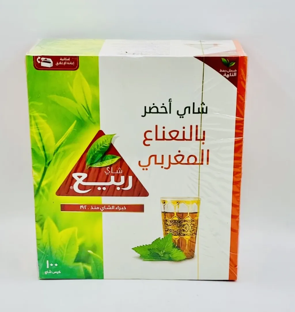 شاي ربيع اخضر بالنعناع المغربي 100×180جم