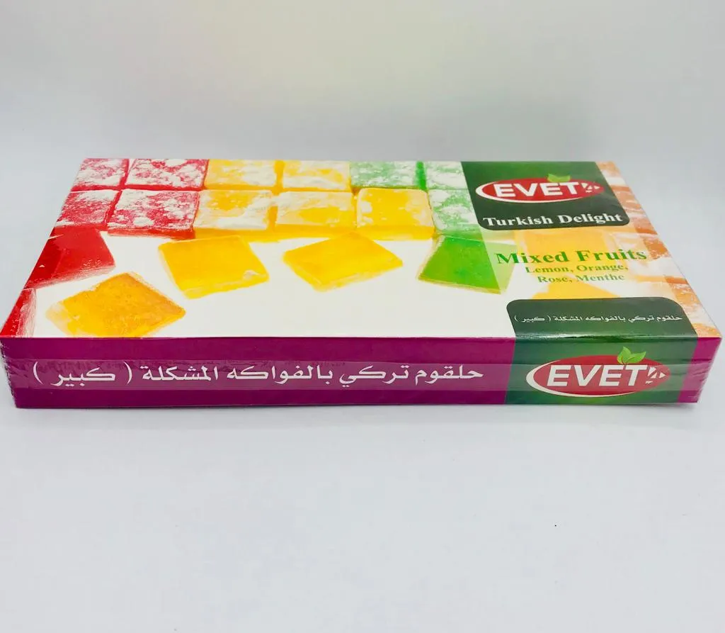 حلاوة حلقوم النقاء تركي بالفواكه المشكلة 400gx12