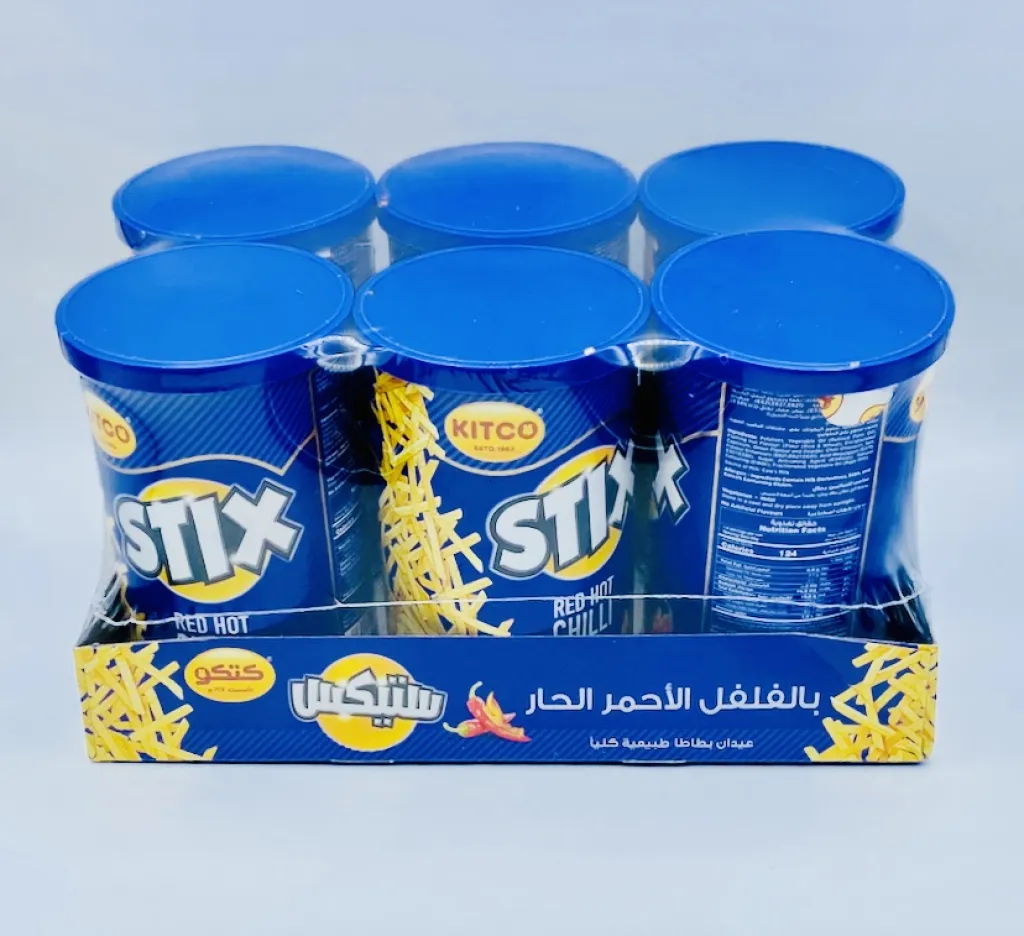 بطاطس  عيدان ستيكس بالفلفل الحار8×6×45g