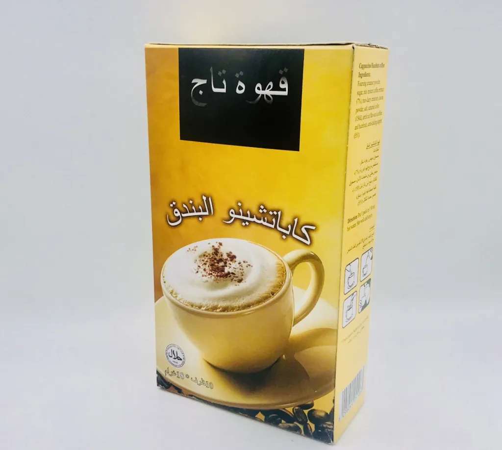 قهوة تاج كاباتشينو البندق ظروف 18gx10x4